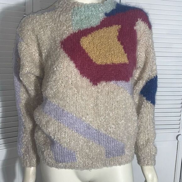 Vintage Pastel Abstract Pullover Sweater‎ Size Medium - Picture 2 of 9